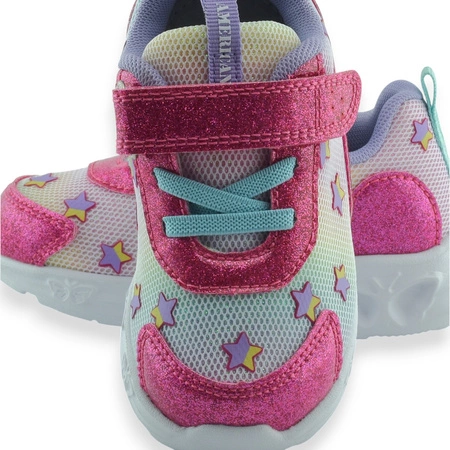 Buty dziewczęce podświetlana podeszwa American Club ES134/24 Różowe